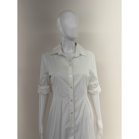 Staud White Cotton Poplin Button Front Maxi Shirt Dress Size 6 - Picture 4 of 10